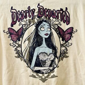 Tim Burton's Corpse Bride Dearly Departed Women’s Med Emily Cream Pocket Hoodie